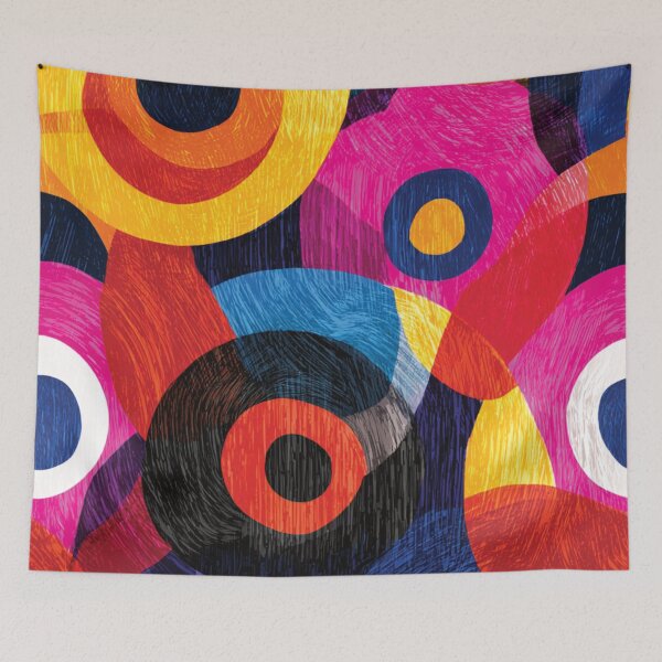 Item preview, Vibrant Textured Scribble Abstract Circles Pattern designed and sold by DGtaLrtcom.