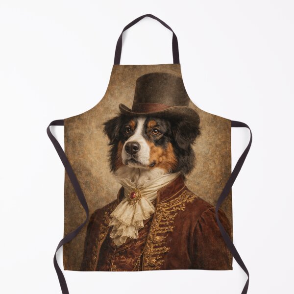 Item preview,  Bernese Mountain Dog Victorian Portrait - Vintage Dog in Top Hat Art Print designed and sold by freackly.