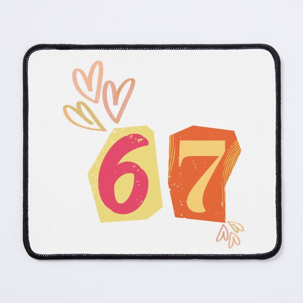 Item preview, 6 7 Meme – Funny Numbers Illustration with Hearts designed and sold by BrainyLingo.