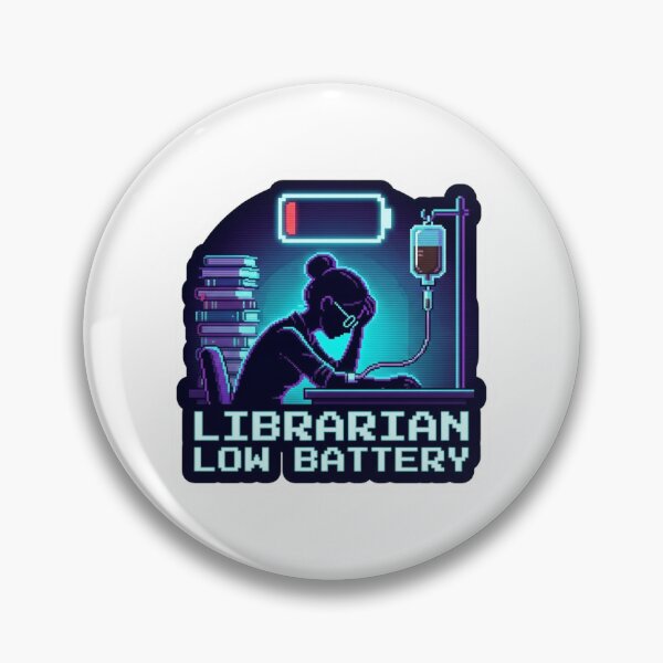 Item preview, Y2K Librarian Sticker - Low Battery Warning designed and sold by OrikuStudio.
