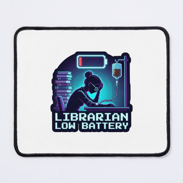 Item preview, Y2K Librarian Sticker - Low Battery Warning designed and sold by OrikuStudio.