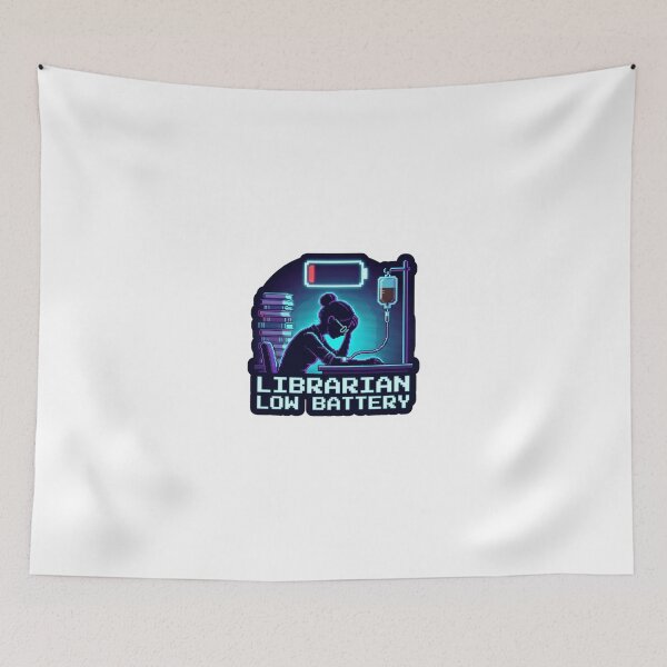 Item preview, Y2K Librarian Sticker - Low Battery Warning designed and sold by OrikuStudio.