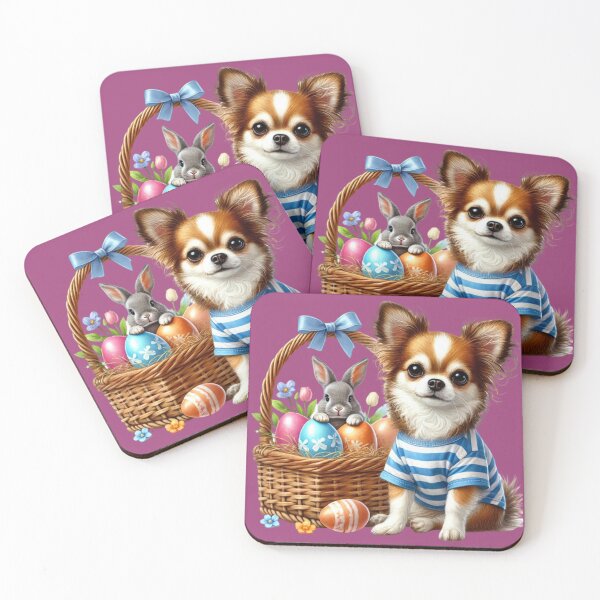 Item preview, Easter Puppy and Bunny in Basket – Cute Spring Dog Art with Colorful Eggs  designed and sold by Dominik1994.