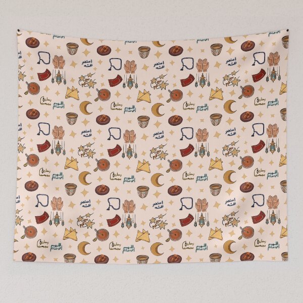 Item preview, Ramadan Mubarak Traditional Suhoor Pattern - Pastel Peach designed and sold by hanafannana.