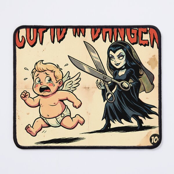 Item preview, Cupid In Danger Vintage Horror Comic Style designed and sold by AI Experiment Lab.