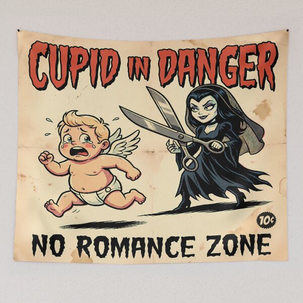 Item preview, Cupid In Danger Vintage Horror Comic Style designed and sold by AI Experiment Lab.