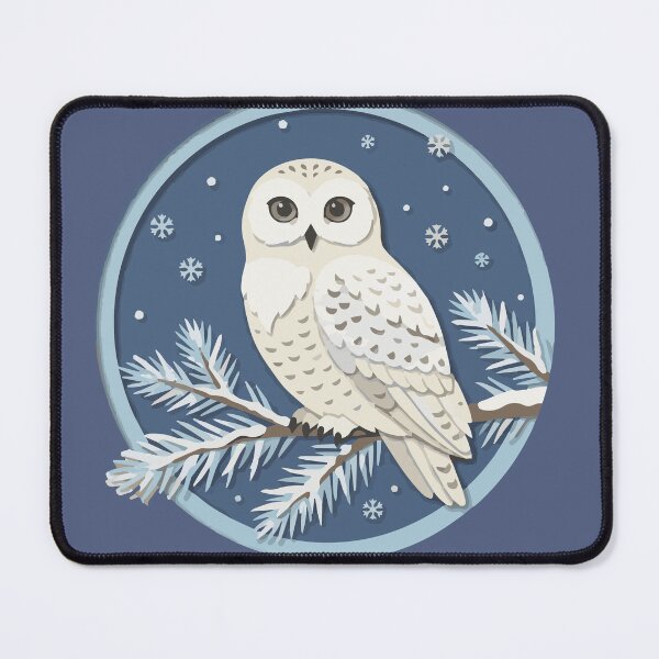 Item preview, Paper-Cut Snowy Owl | Winter Nature Badge designed and sold by DESTAR8.