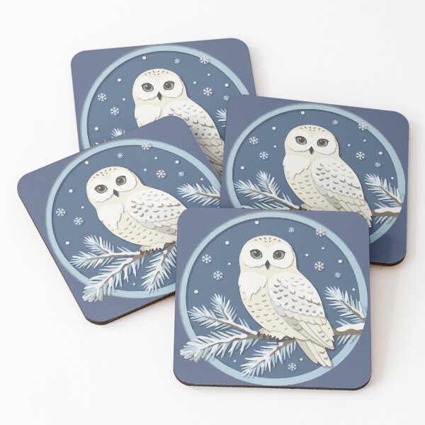 Item preview, Paper-Cut Snowy Owl | Winter Nature Badge designed and sold by DESTAR8.