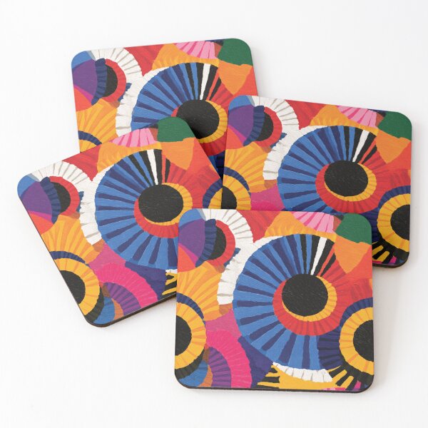 Item preview, Vibrant Hand-Painted Abstract Fan Pattern designed and sold by DGtaLrtcom.