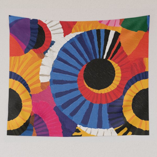 Item preview, Vibrant Hand-Painted Abstract Fan Pattern designed and sold by DGtaLrtcom.