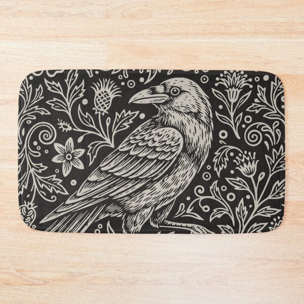 Item preview, Floral Crow Folk Art Vintage Birdwatching designed and sold by Y-Vibes.