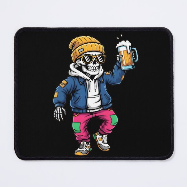 Item preview, Cool Skeleton Drinking Beer – Streetwear Party Cartoon Illustration designed and sold by mitdz shop.