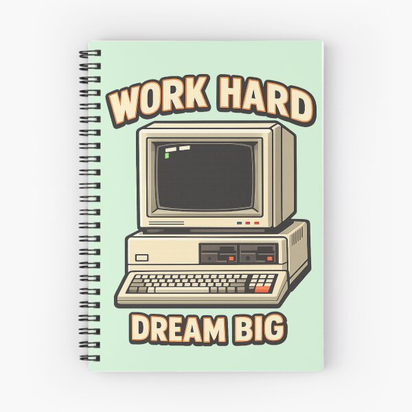 Item preview, Retro Vintage Computer AI Art – Work Hard Dream Big Motivational Design designed and sold by Cleora Art .