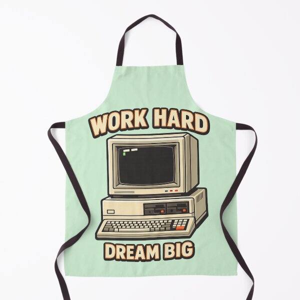Item preview, Retro Vintage Computer AI Art – Work Hard Dream Big Motivational Design designed and sold by Cleora Visuals.