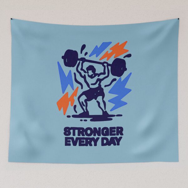 Item preview, Stronger Every Day – Minimalist Fitness Line Art Vector | Motivational Gym Design designed and sold by Design_Your_Day.
