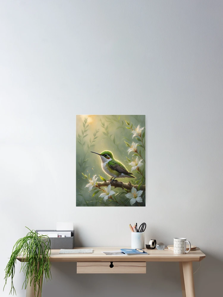 Thumbnail 2 of 3, Poster, Hummingbird – First Light Kin | Gentle Beginnings designed and sold by LaLi-Designs.