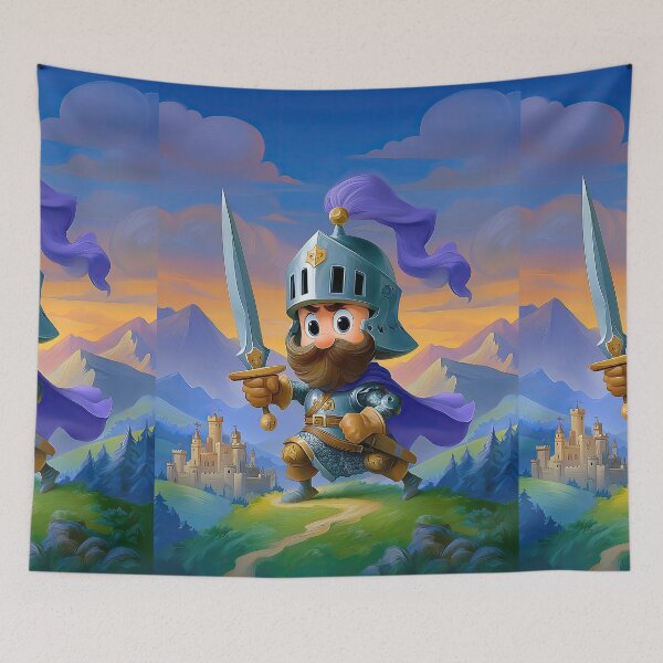 Item preview, Funny Cartoon Knight with Purple Plume designed and sold by Piotrek0001.