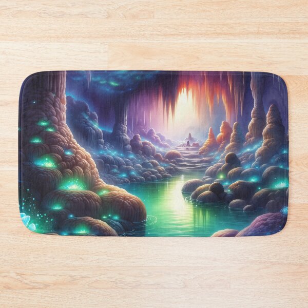 Item preview, Mystical Underground World - Bioluminescent Inner Earth Cave designed and sold by FriskyLemur.