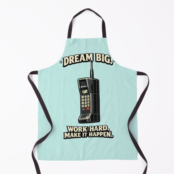Item preview, Retro Brick Phone AI Graphic – Dream Big Work Hard Make It Happen – Vintage 80s Mobile Design designed and sold by Cleora Visuals.