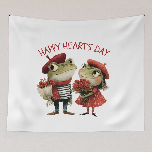 Item preview, Cute Frogs Happy Heart's Day – Romantic Valentine's Day Amphibian Art designed and sold by Maryna_Reine.