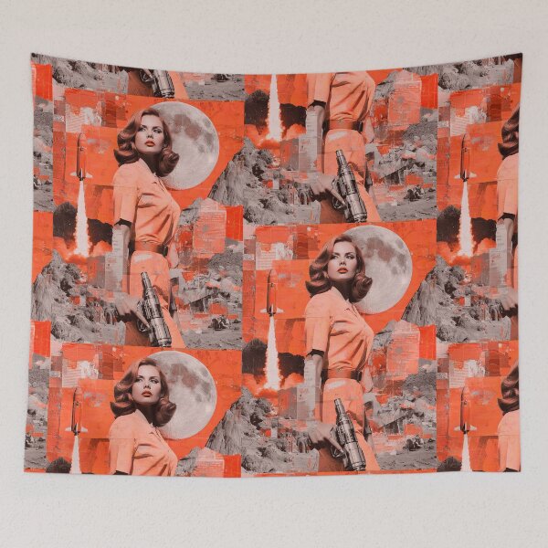 Item preview, Futuristic Pop Art | Female Space Cadet | Vintage Artwork designed and sold by OrganicLights.