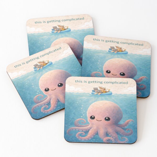 Item preview, This Is Getting Complicated T-Shirt – Cute Octopus Shirt, Subtle Funny Graphic Tee, Calm Humor Work From Home Shirt designed and sold by tonyhopeirl.