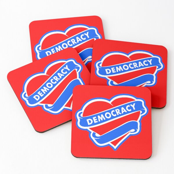 Item preview, I Love Democracy – Red, White and Blue Heart USA Patriotic designed and sold by electrovista.