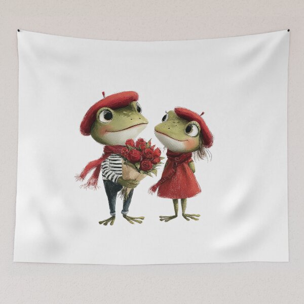 Item preview,  Cute Frogs Happy  Valentine's Day Art designed and sold by Maryna_Reine.