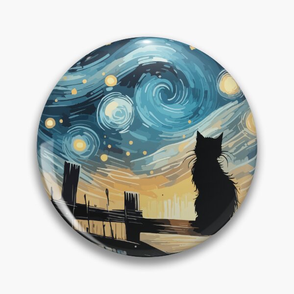 Item preview, Starry Night Cat Van Gogh designed and sold by BrownHorse90s.