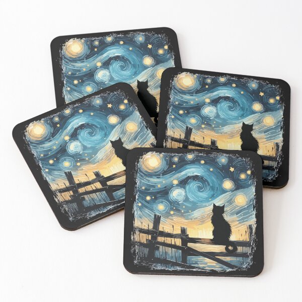 Item preview, Starry Night Cat Van Gogh designed and sold by BrownHorse90s.