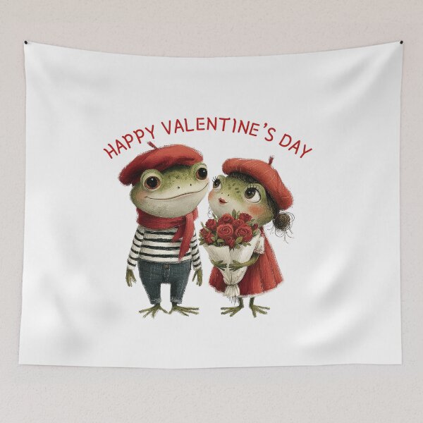 Item preview,  Cute Frogs Happy  Valentine's Day Art designed and sold by Maryna_Reine.