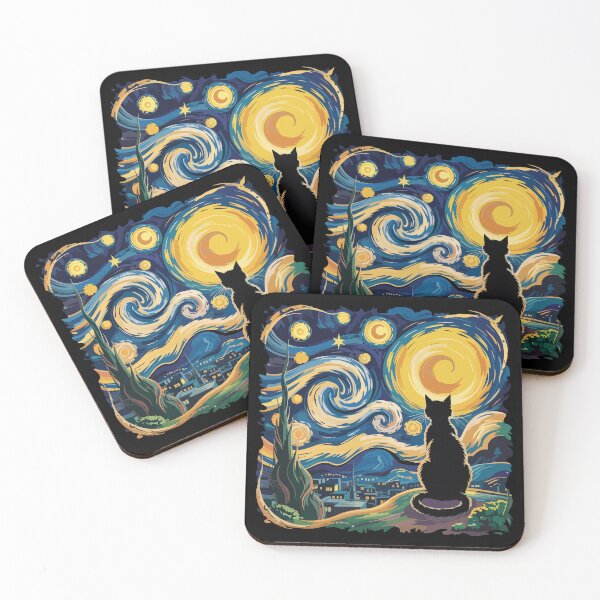 Item preview, Starry Night Cat Van Gogh designed and sold by BrownHorse90s.