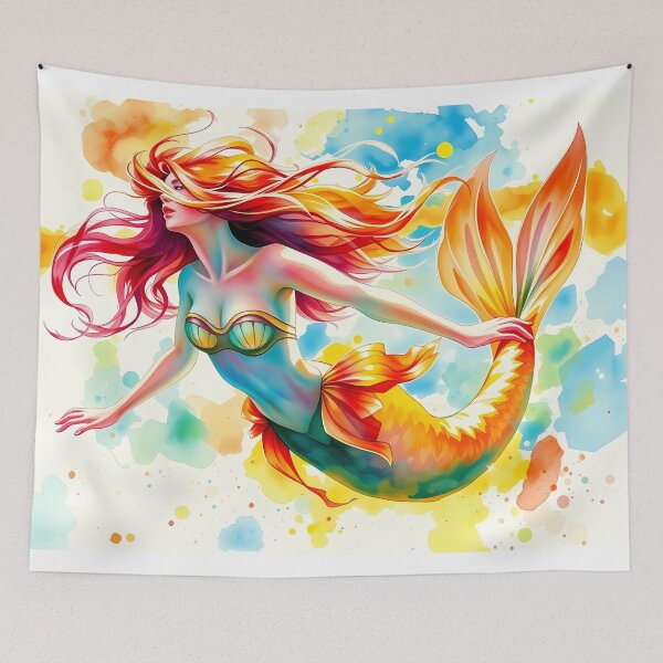 Item preview, Colorful Mermaid Swimming designed and sold by cuprum.