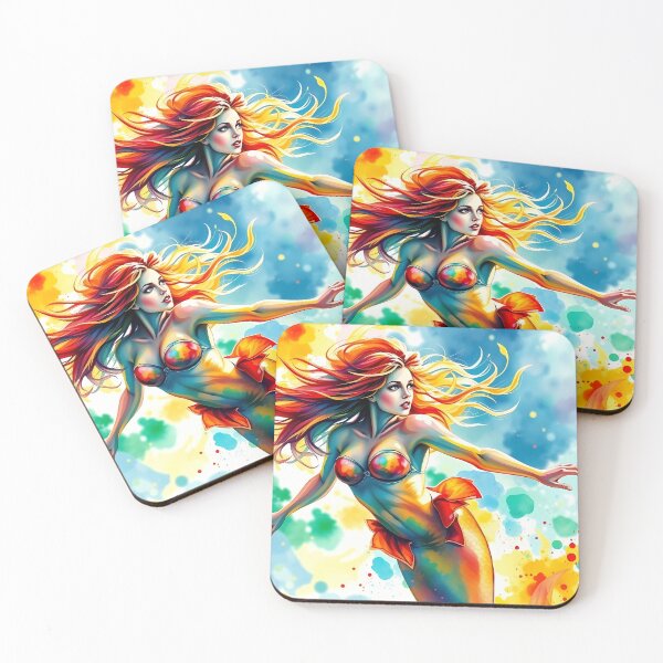 Item preview, Vibrant Mermaid in Splash of Color designed and sold by cuprum.