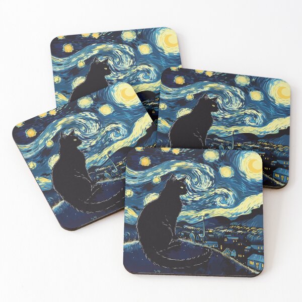 Item preview, Starry Night Cat Van Gogh designed and sold by BrownHorse90s.