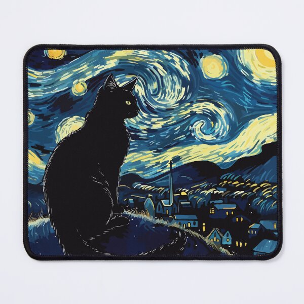 Item preview, Starry Night Cat Van Gogh designed and sold by BrownHorse90s.