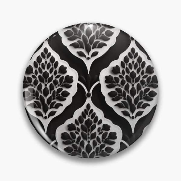 Item preview, Elegant Black and White 3D Floral Damask Art designed and sold by DGtaLrtcom.