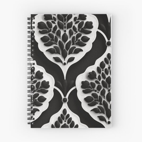 Item preview, Elegant Black and White 3D Floral Damask Art designed and sold by DGtaLrtcom.