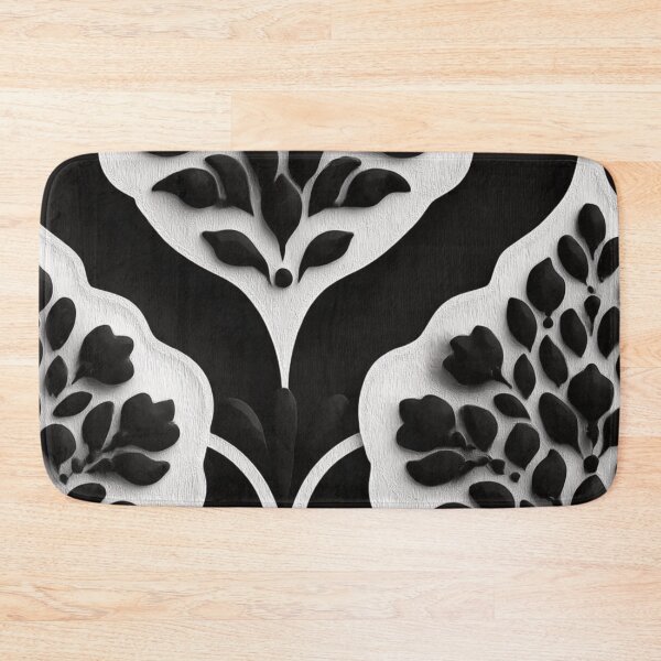 Item preview, Elegant Black and White 3D Floral Damask Art designed and sold by DGtaLrtcom.