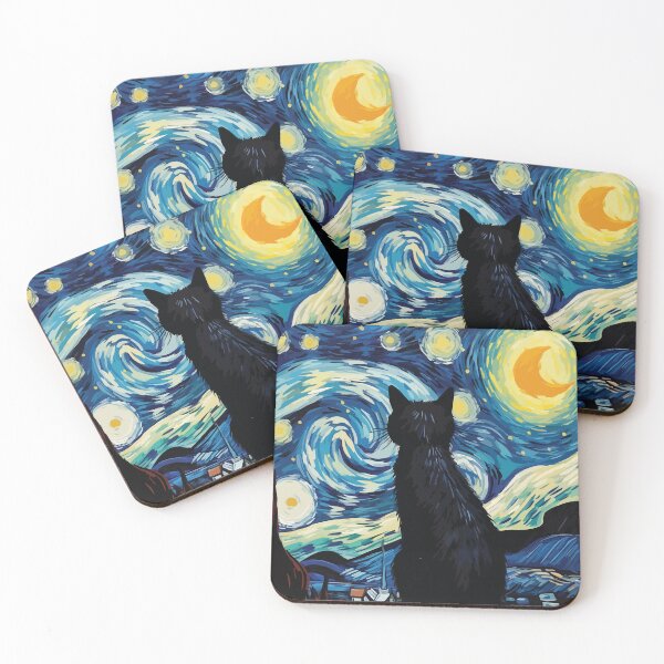 Item preview, Starry Night Cat Van Gogh designed and sold by BrownHorse90s.