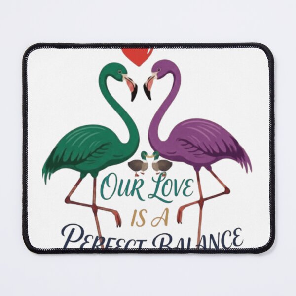 Item preview, Our Love Is a Perfect Balance – Cute Flamingo Couple Love Illustration designed and sold by GloboStyle Design .