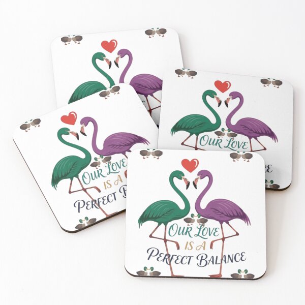 Item preview, Our Love Is a Perfect Balance – Cute Flamingo Couple Love Illustration designed and sold by GloboStyle Design .