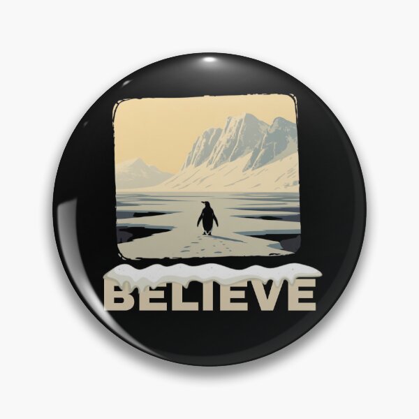 Item preview, Believe Motivational Penguin Mountain Meme designed and sold by ZACK ART.