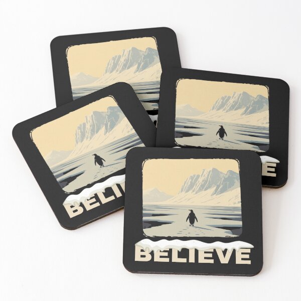 Item preview, Believe Motivational Penguin Mountain Meme designed and sold by ZACK ART.