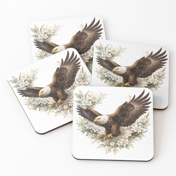 Artikelvorschau, Floral Bald Eagle entworfen und verkauft von photoparadise22.