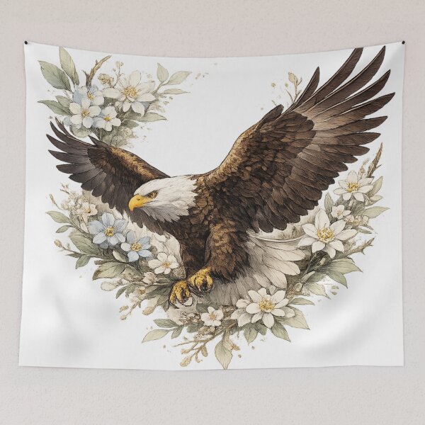 Item preview, Floral Bald Eagle designed and sold by photoparadise22.