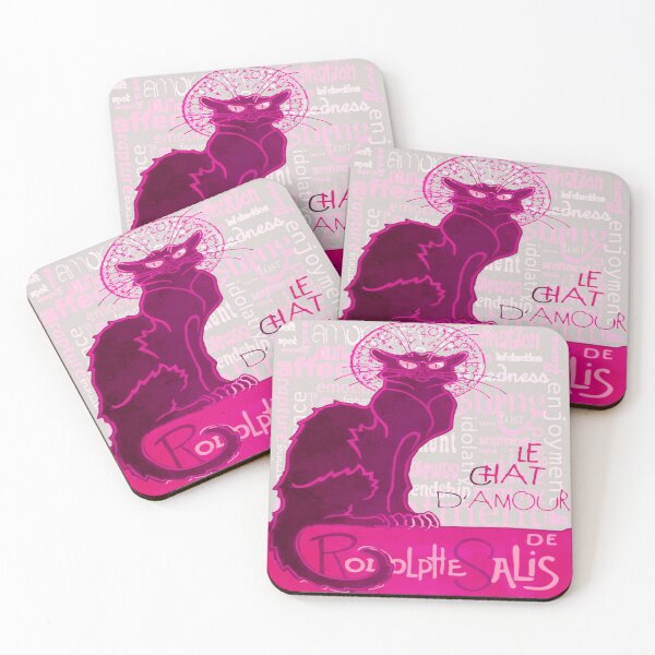 Item preview, Le Chat DAmour With Romantic Language Background designed and sold by taiche.