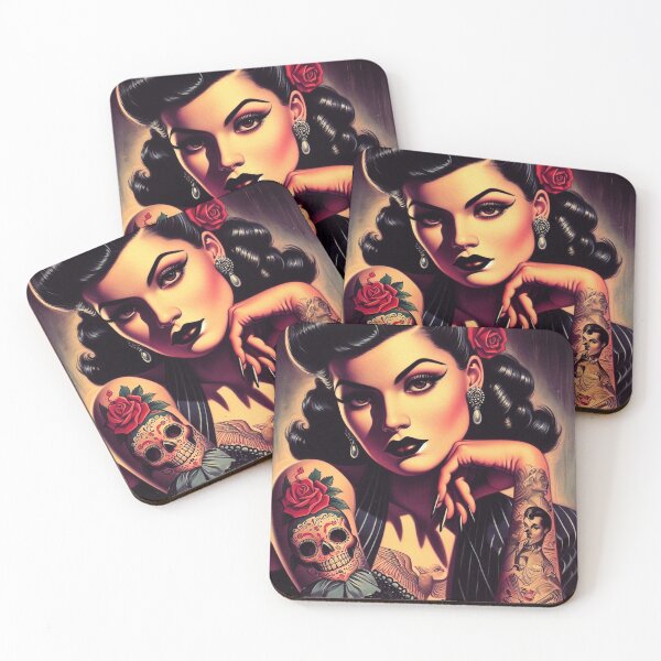 Item preview, Cute Tattooed Goth Girl designed and sold by PulpVintage.