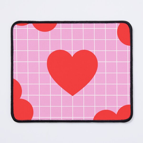 Item preview, Minimalist pink grid with red hearts designed and sold by imperiumpublicitario .