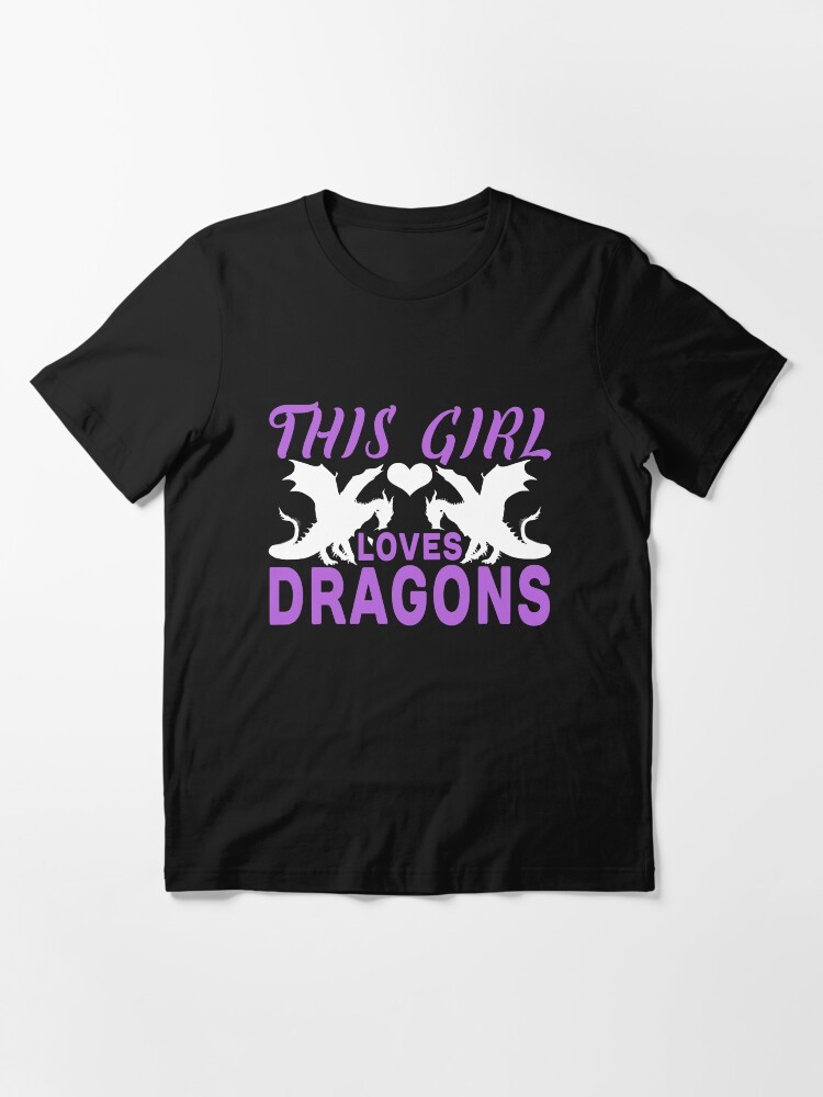 Alternate view of This Girl Loves Dragons Graphic T-Shirt Essential T-Shirt